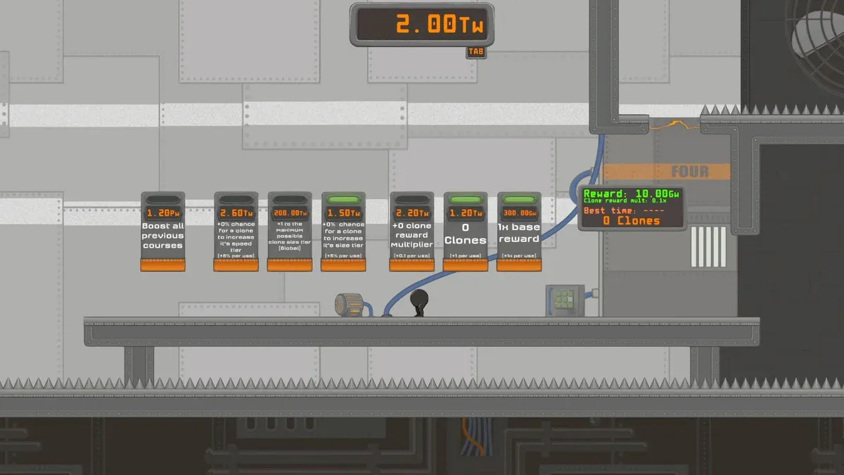 Official IGTAP screenshot of the upgrade wall with watt prices and the course counter